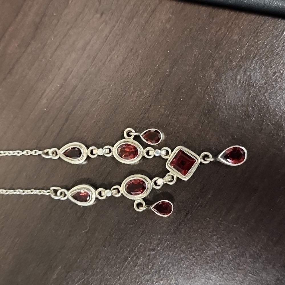 Sterling Siver and Gemstone Necklace - Picture 8 of 9